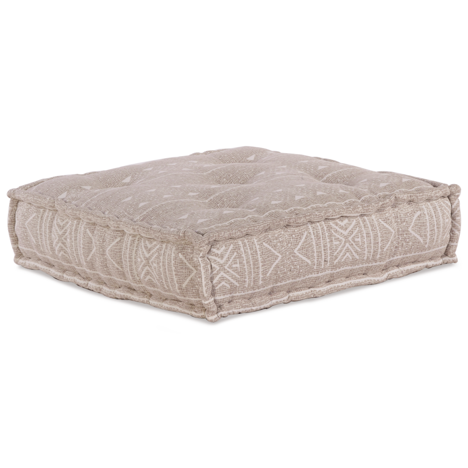 vidaXL Poef modulair 70x70x36 cm stof lichtbruin afbeelding 1