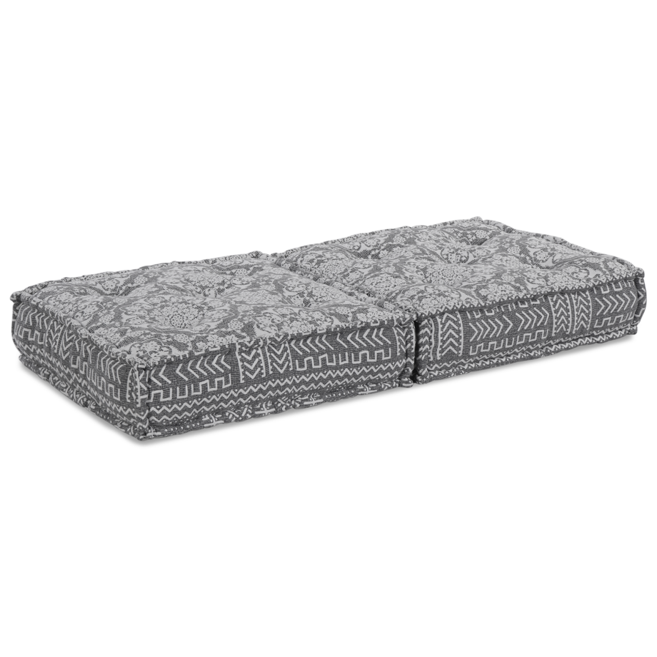 vidaXL Poef modulair 70x70x36 cm stof lichtgrijs afbeelding 1