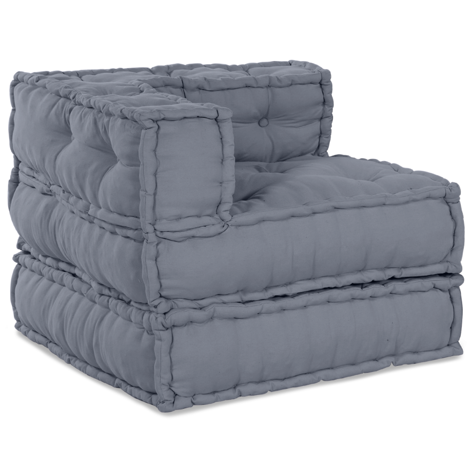 vidaXL Poef modulair 70x70x54 cm stof grijs afbeelding 1