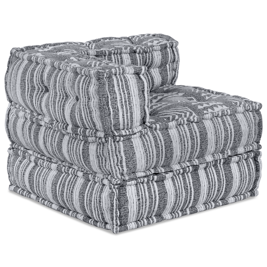 vidaXL Poef modulair 70x70x54 cm stof grijs afbeelding 1