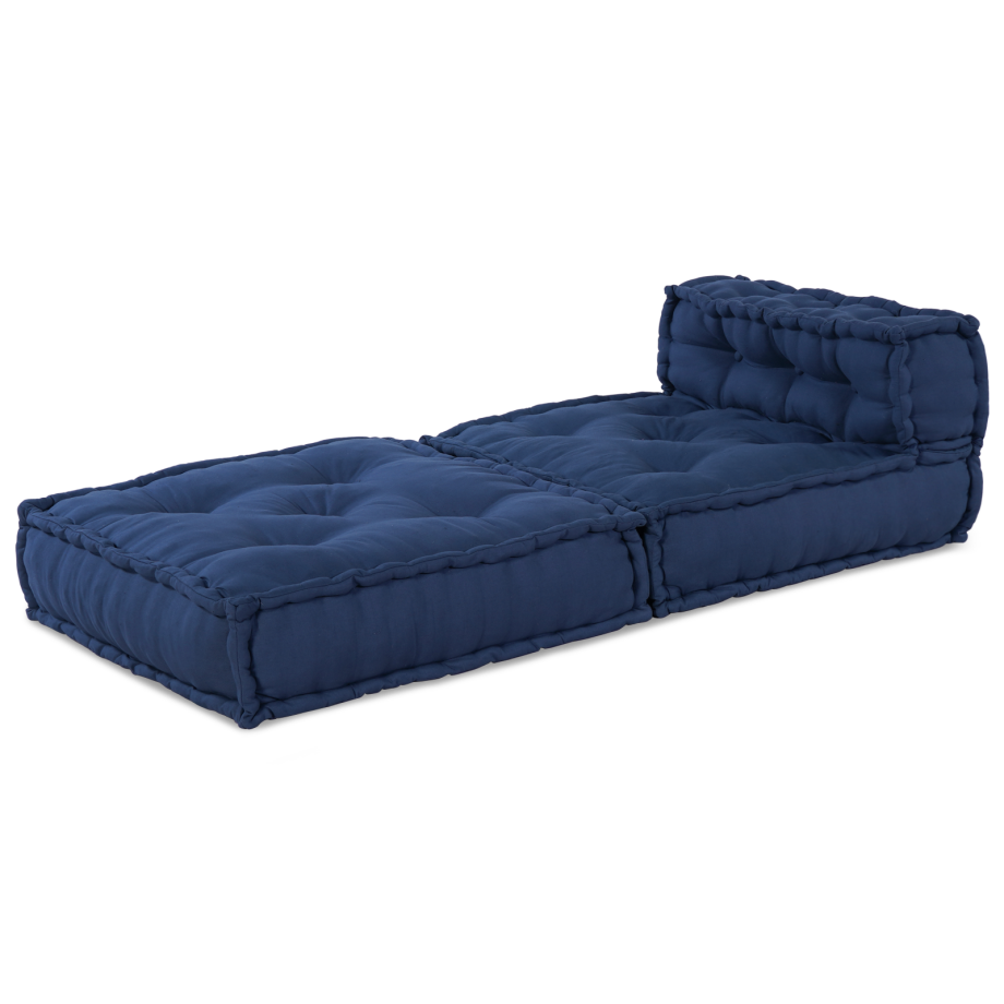 vidaXL Poef modulair 70x70x54 cm stof indigo afbeelding 1