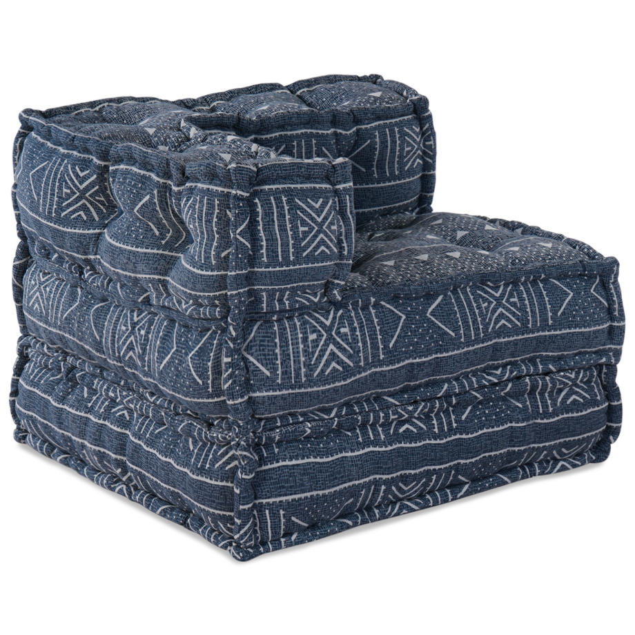 vidaXL Poef modulair 70x70x54 cm stof indigo afbeelding 1