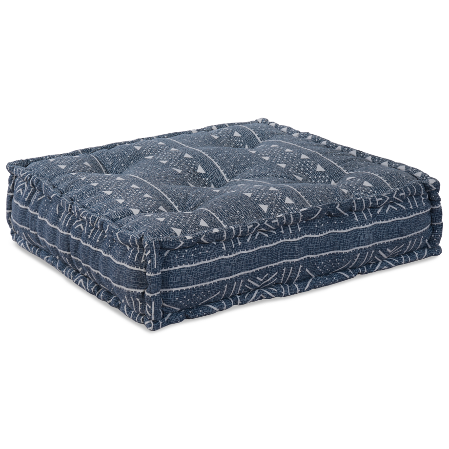 vidaXL Poef modulair 70x70x54 cm stof indigo afbeelding 1