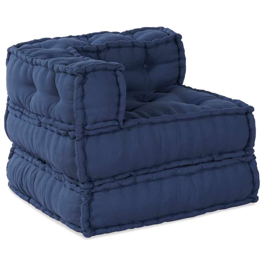 vidaXL Poef modulair 70x70x54 cm stof indigo afbeelding 1