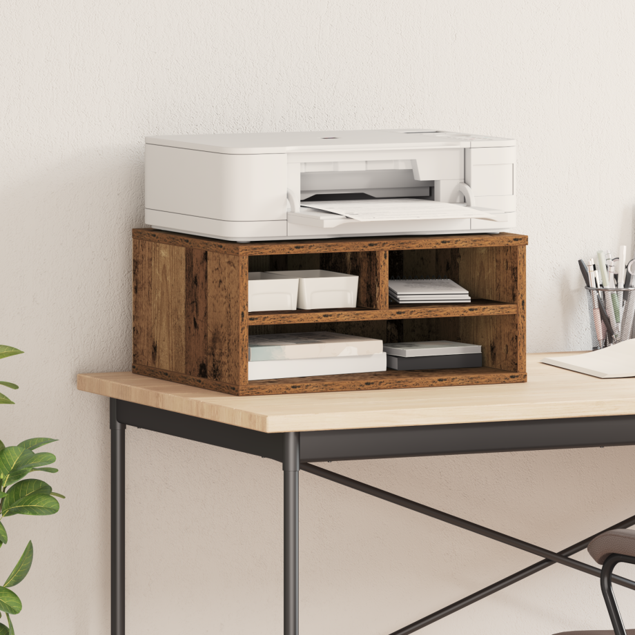 vidaXL Printerstandaard 49x40x22,5 cm bewerkt hout oud houtkleurig vidaXL Printerstandaard 49x40x22,5 cm bewerkt hout oud houtkleurig afbeelding 1