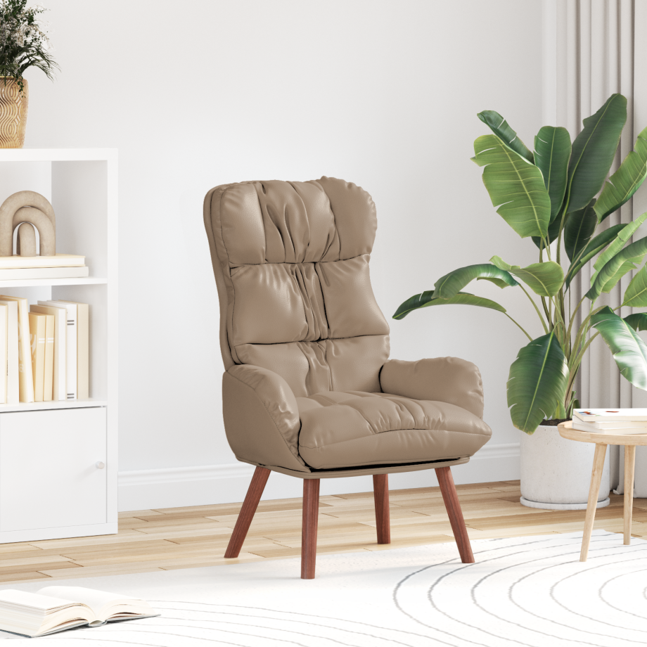 vidaXL Relaxstoel kunstleer cappuccinokleurig vidaXL Relaxstoel kunstleer cappuccinokleurig afbeelding 1