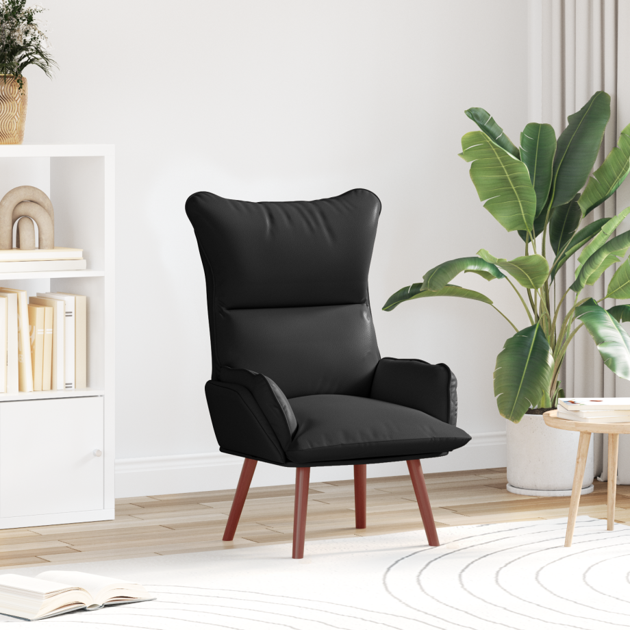 vidaXL Relaxstoel kunstleer zwart vidaXL Relaxstoel kunstleer zwart afbeelding 1