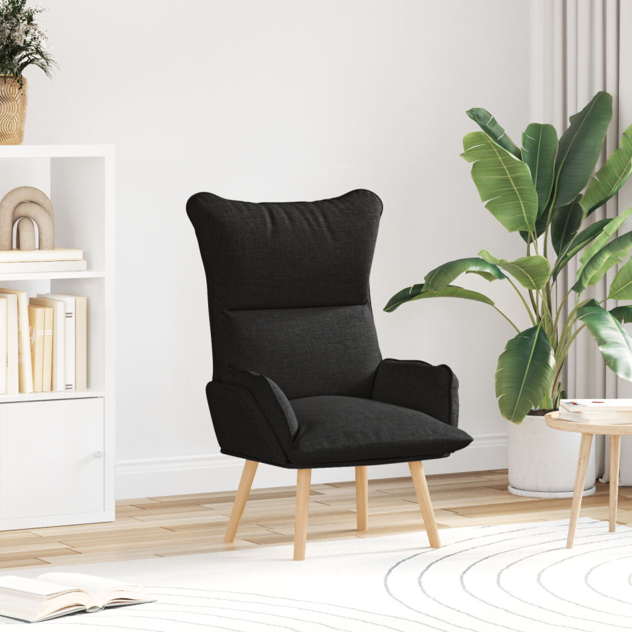 vidaXL Relaxstoel stof zwart vidaXL Relaxstoel stof zwart afbeelding 1