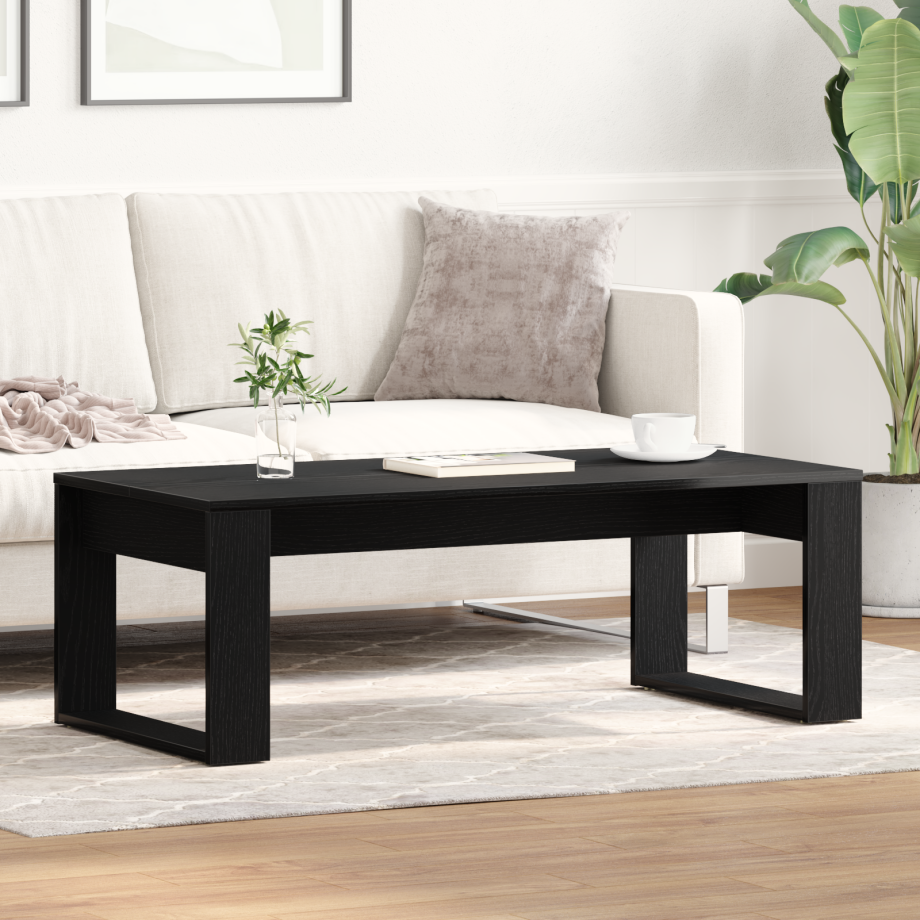 vidaXL Salontafel 102x50x35 cm bewerkt hout zwart eikenkleurig afbeelding 1