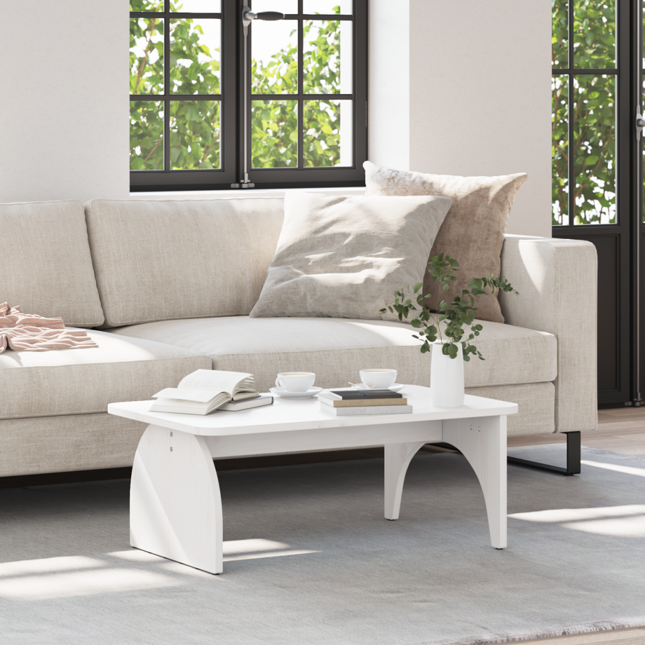 vidaXL Salontafel Wit 80 x 50 x 31 cm Massief grenenhout afbeelding 1