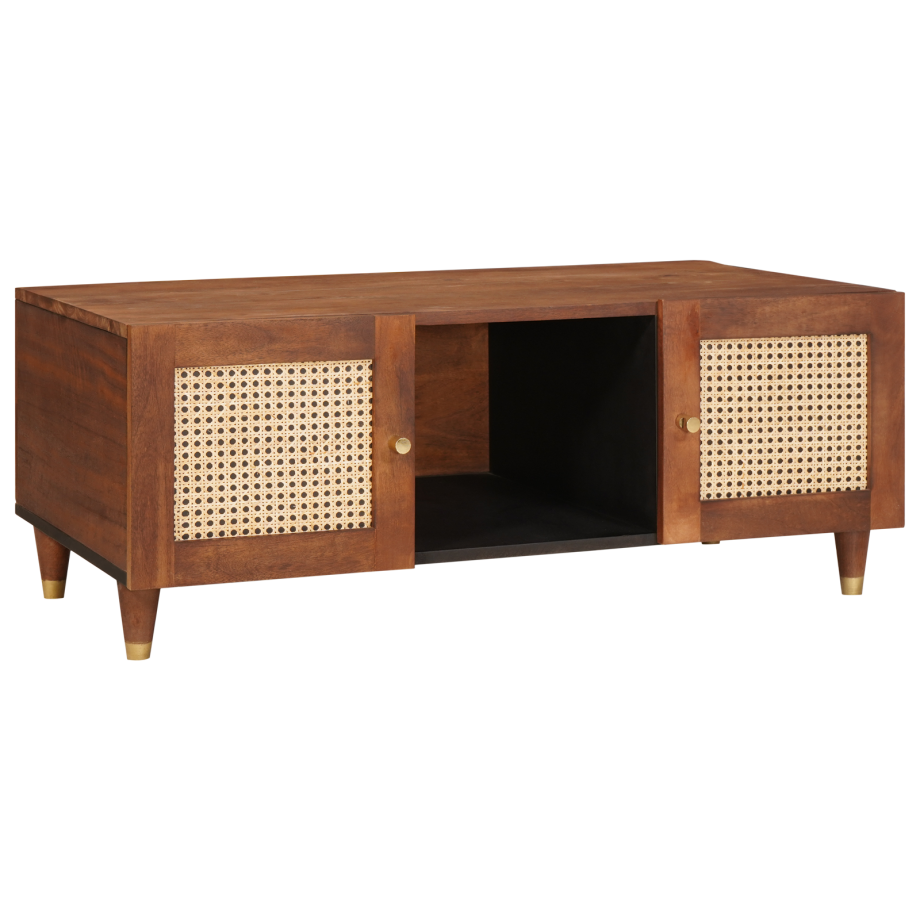 vidaXL Salontafels Bruin 100 x 54 x 40 cm Bamboe en massief mango hout afbeelding 1