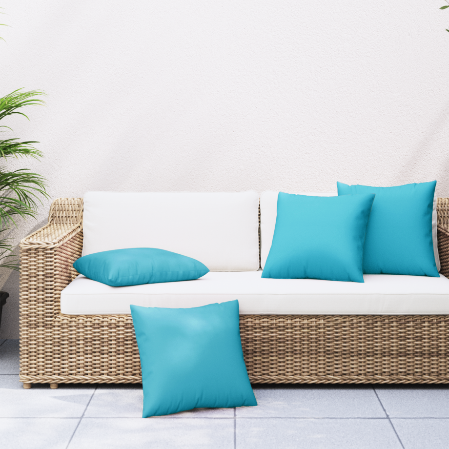 vidaXL Scatter Kussens 4 stuks Turquoise 40x40 cm Stof afbeelding 1