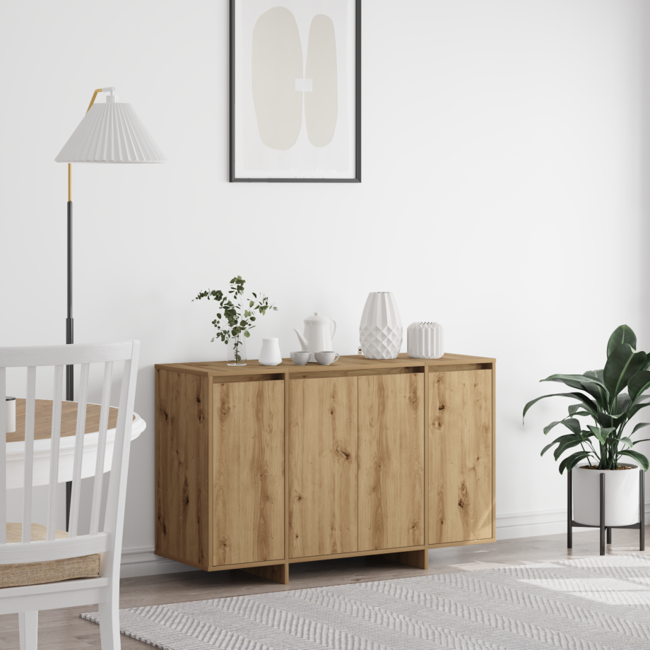 vidaXL Dressoir artisanaal eikenkleurig 120 x 41 x 75 cm Bewerkt hout afbeelding 1