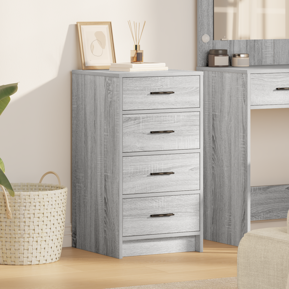 vidaXL Dressoir met lade Grijs sonoma 40 x 41 x 75 cm Bewerkt hout vidaXL Dressoir met lade Grijs sonoma 40 x 41 x 75 cm Bewerkt hout afbeelding 1