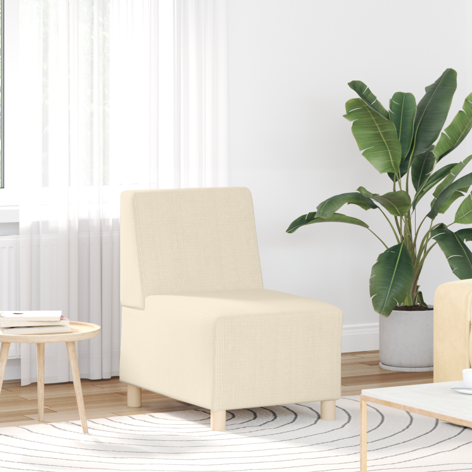 vidaXL Sofa Stoel Crème 55 x 74 x 82 cm Katoenen stof afbeelding 1