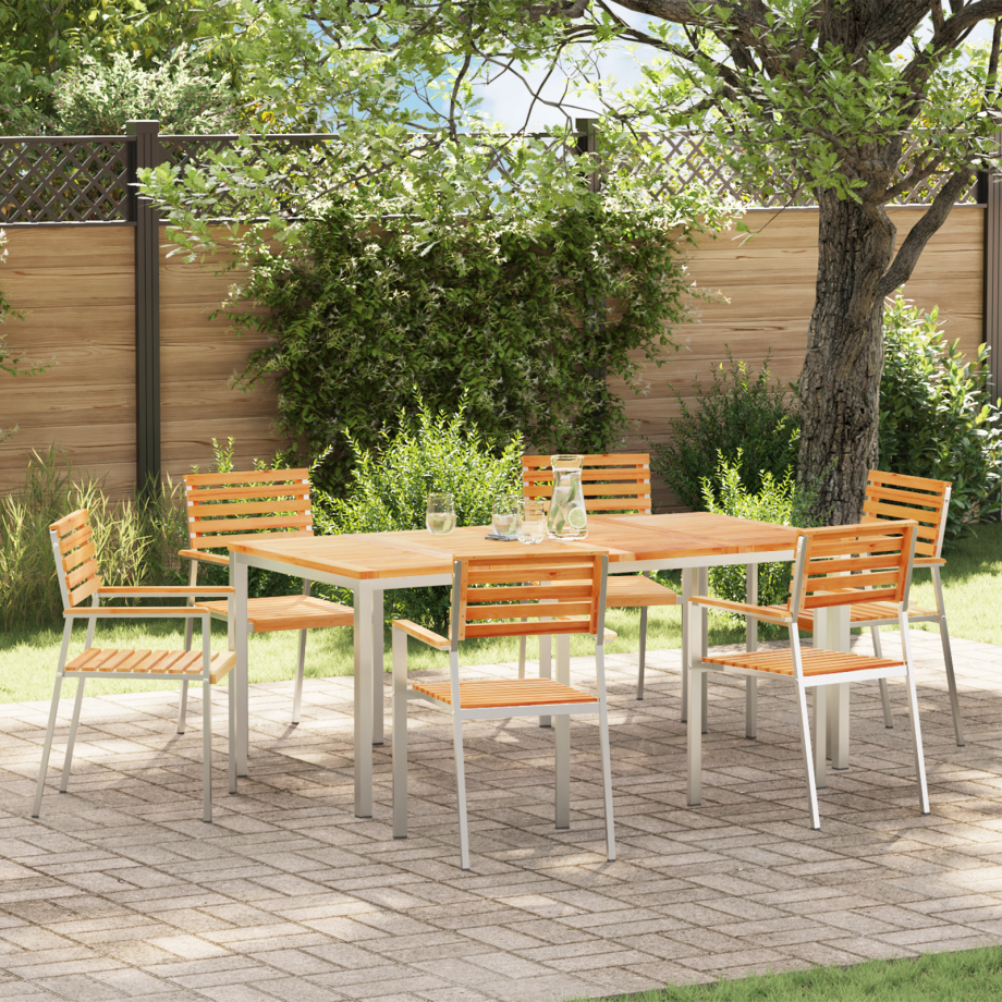 vidaXL Tuinstoel 6 pcs Olie naturel 56 x 54,5 x 87 cm Massief Teakhout vidaXL Tuinstoel 6 pcs Olie naturel 56 x 54,5 x 87 cm Massief Teakhout afbeelding 1