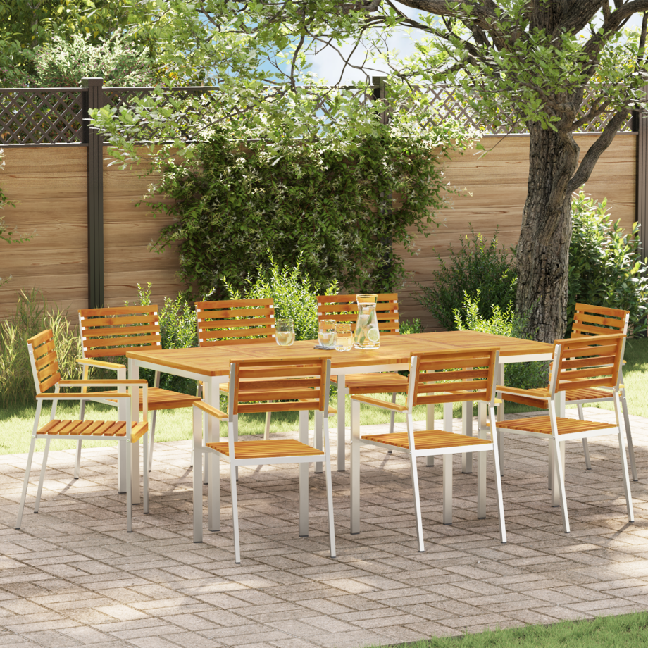 vidaXL Tuinstoel 8 pcs Olie naturel Massief Acaciahout afbeelding 1