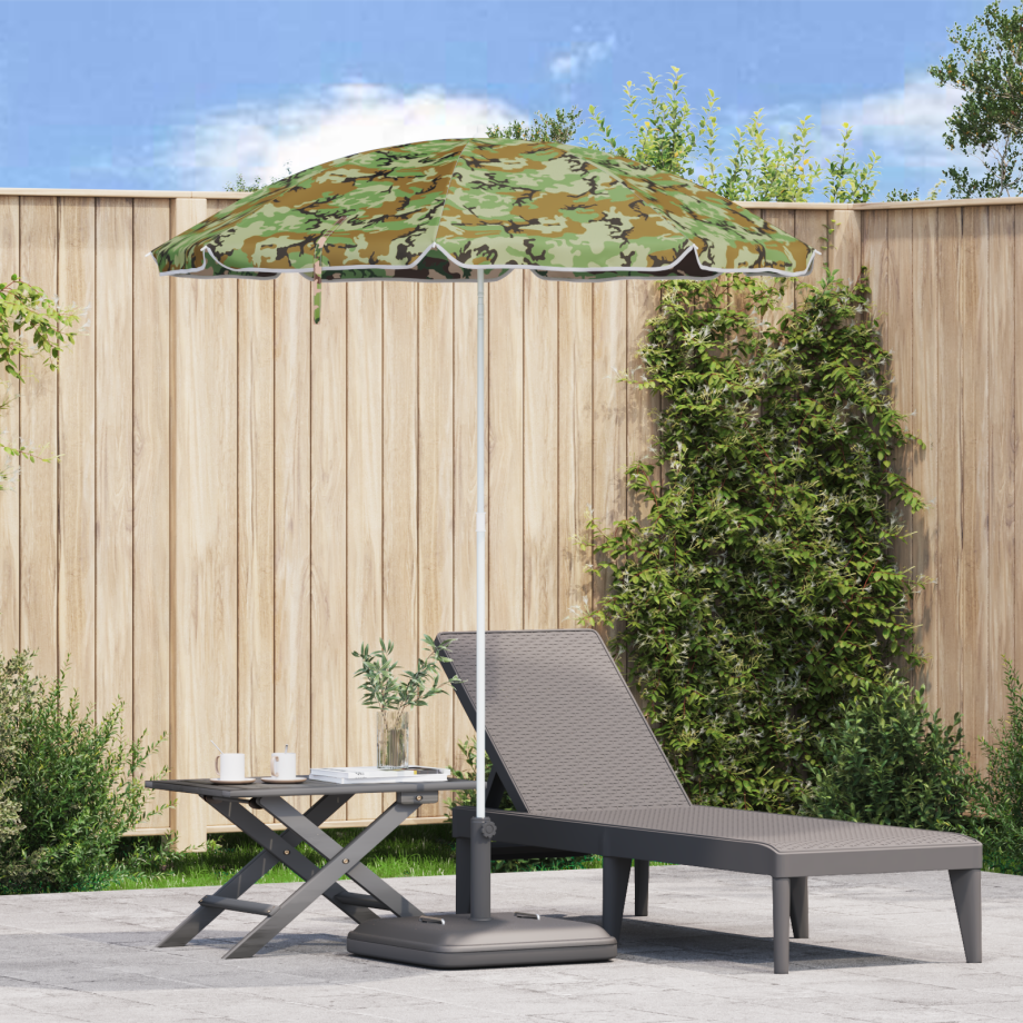 vidaXL Strandparasol met aluminium paal 240 cm camouflage vidaXL Strandparasol met aluminium paal 240 cm camouflage afbeelding 1