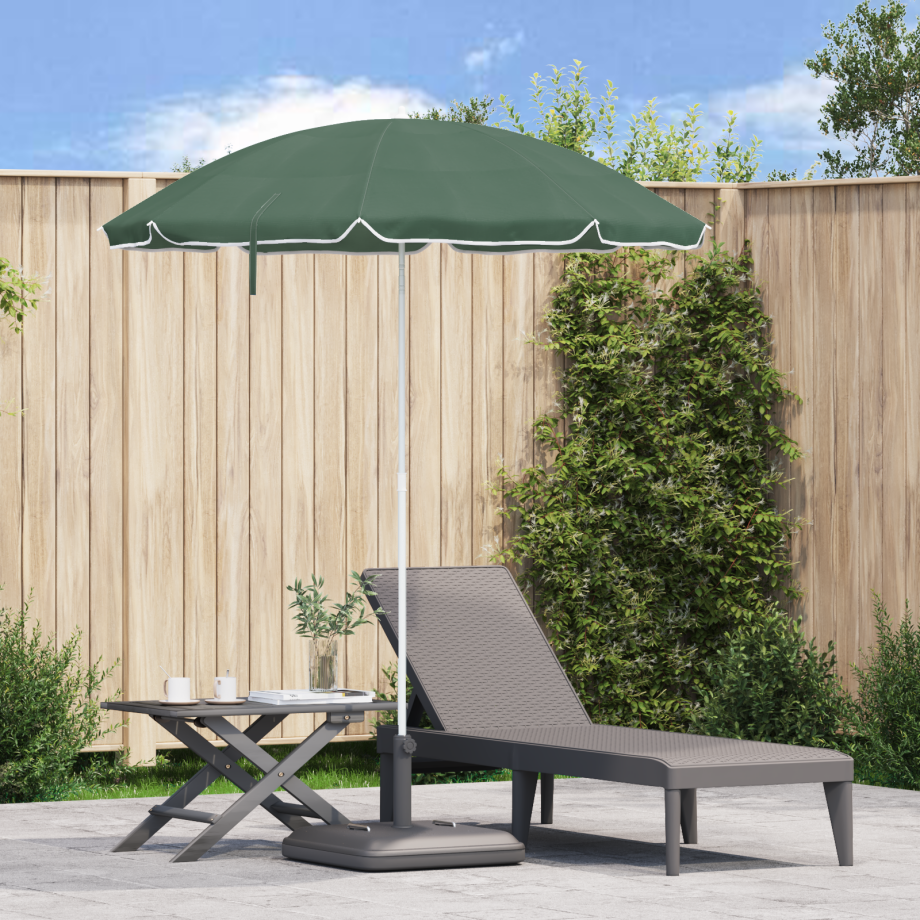vidaXL Strandparasol met metalen paal 161x193 cm polyester groen afbeelding 1