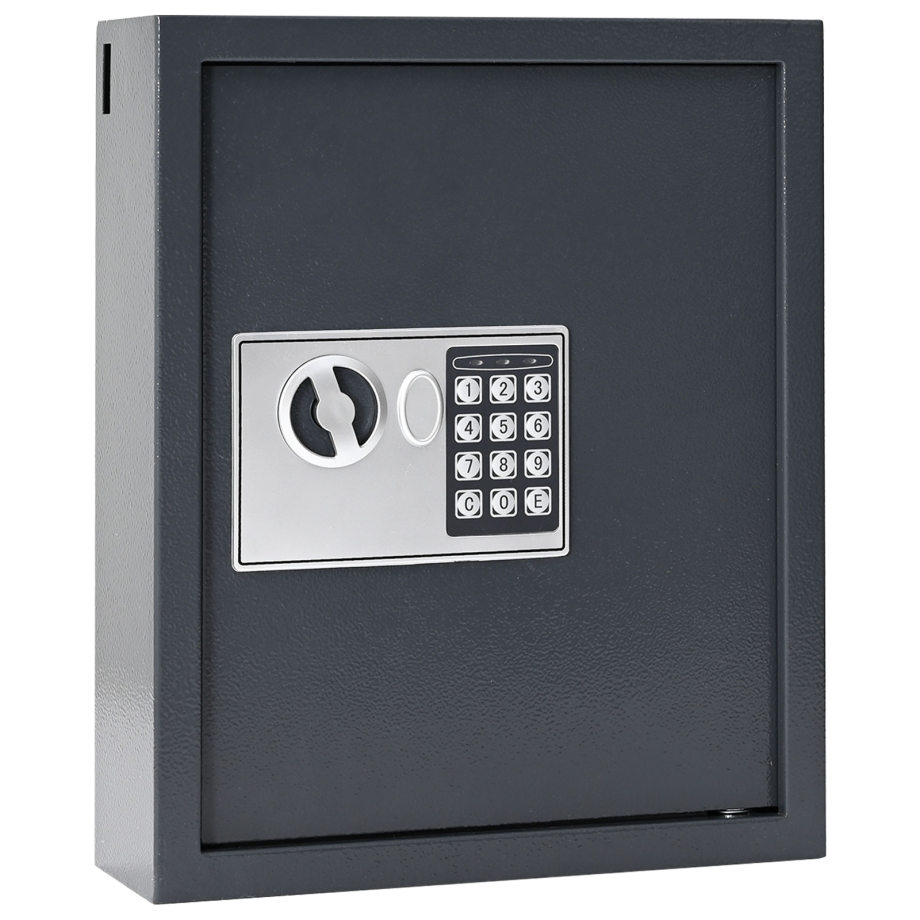 vidaXL Toetsenbord Kluis Gunmetal Grijs Staal, Chroom Medium Sloten vidaXL Toetsenbord Kluis Gunmetal Grijs Staal, Chroom Medium Sloten afbeelding 1
