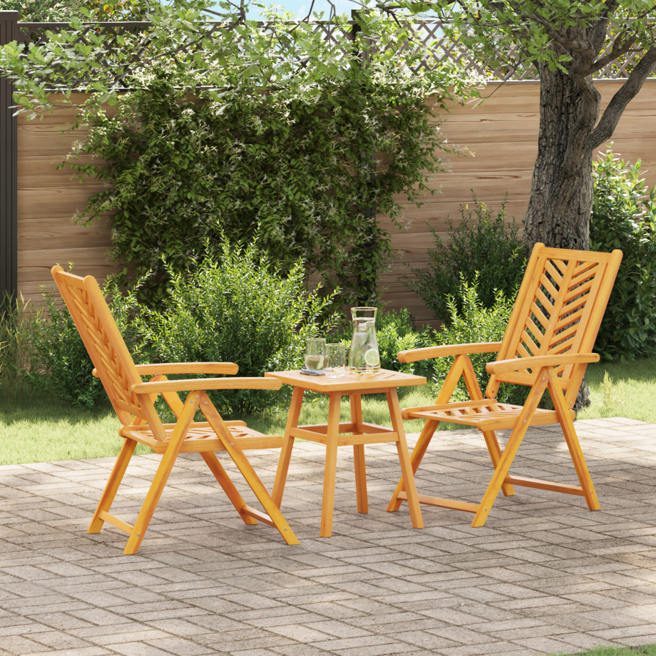 vidaXL Tuin Bistro Set 3 pcs Bruin Massief acaciahout vidaXL Tuin Bistro Set 3 pcs Bruin Massief acaciahout afbeelding 1