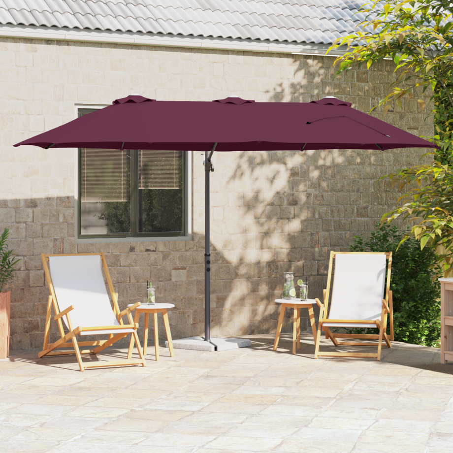 vidaXL Tuin Cantilever Parasol Bordeauxrood Large Poedergecoat staal afbeelding 1