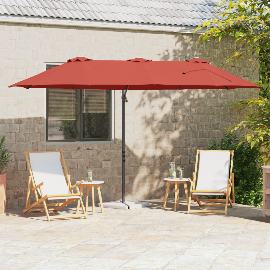 vidaXL Tuin Cantilever Parasol Terracotta Large Poedergecoat staal afbeelding 1