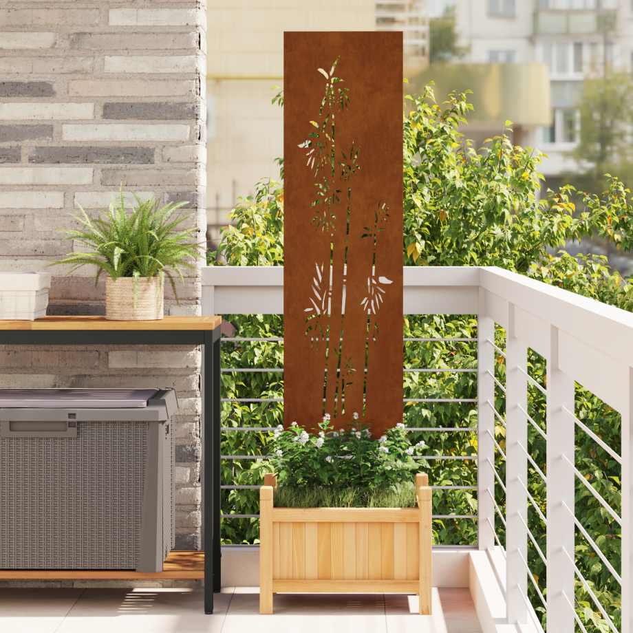 vidaXL Tuin decoratief paneel Roestig 32 x 140 cm Cortenstaal afbeelding 1