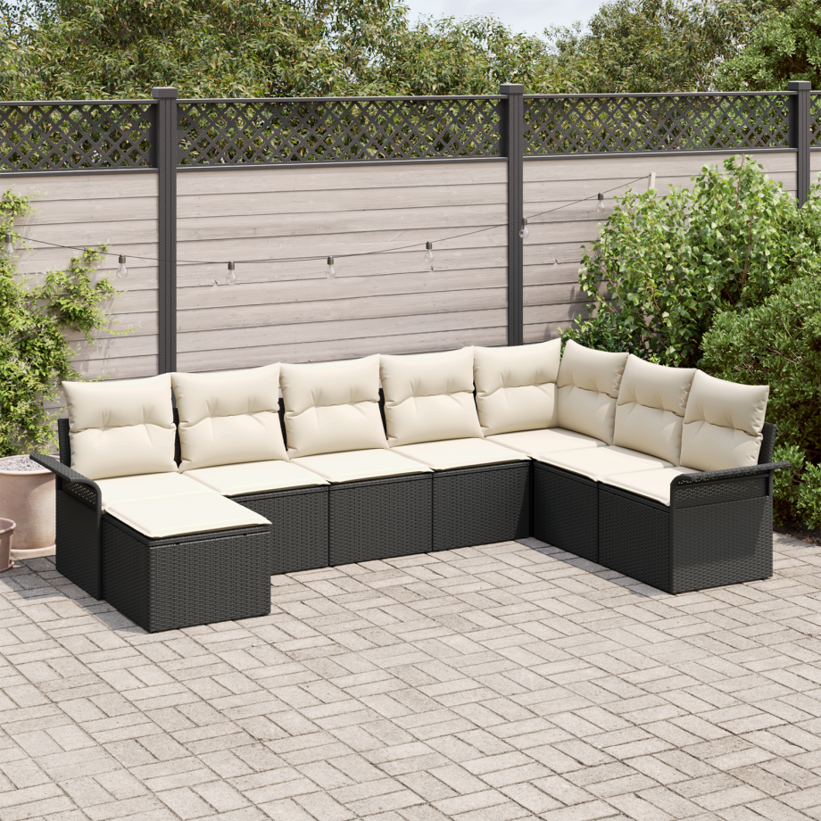 vidaXL Tuinbank 2-zits met opbergruimte en kussens poly rattan zwart afbeelding 1