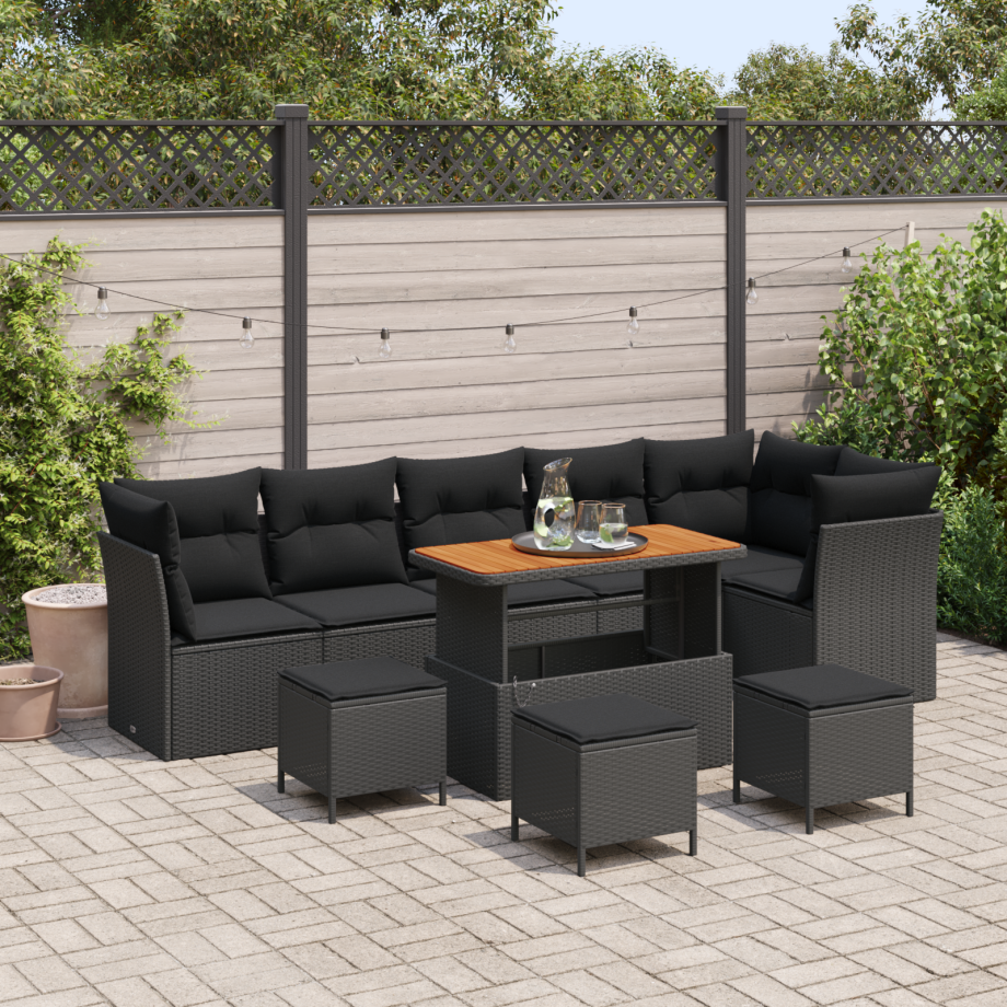 vidaXL Tuinbank 4-zits modulair met kussens afbeelding 1
