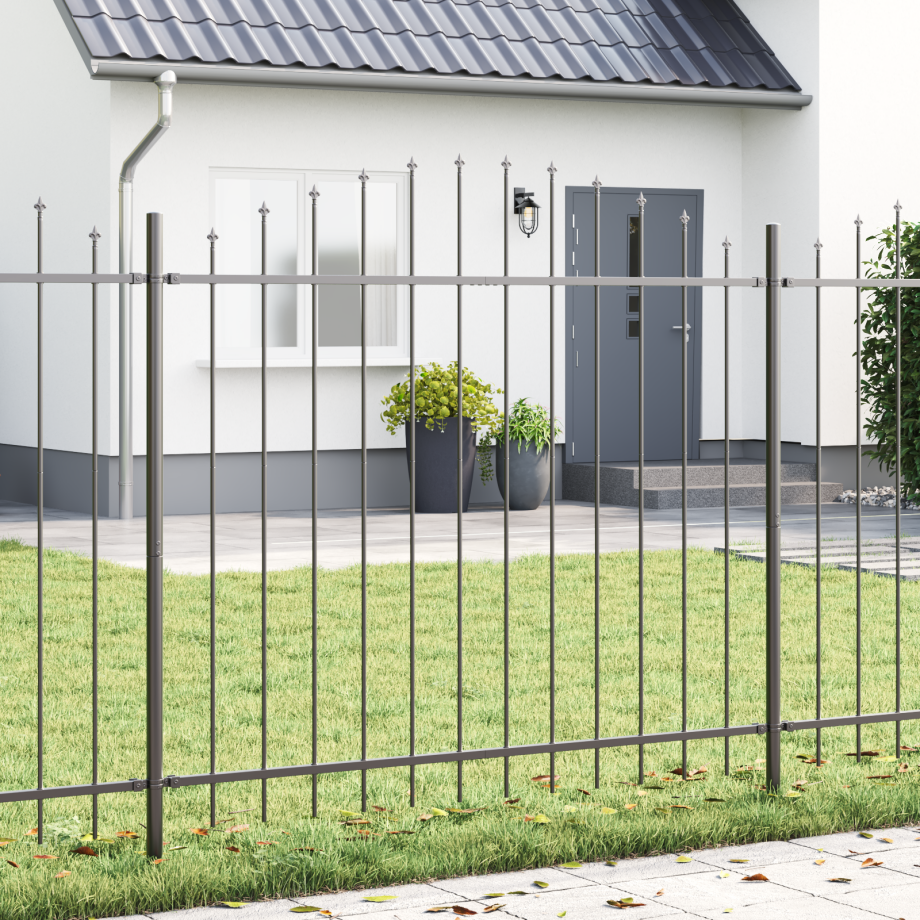 vidaXL Tuinhek 8 pcs Grijs 170 x 165 cm Gepoedercoat staal vidaXL Tuinhek 8 pcs Grijs 170 x 165 cm Gepoedercoat staal afbeelding 1