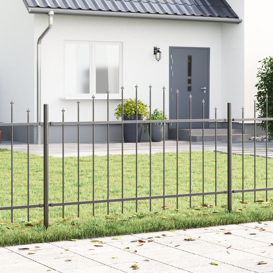 vidaXL Tuinhek 2 pcs Grijs 170 x 140 cm Gepoedercoat staal afbeelding 1