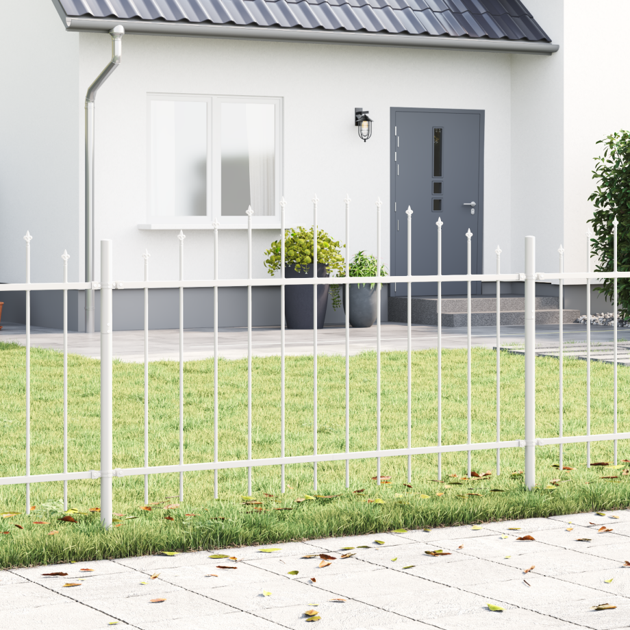 vidaXL Tuinhek 2 pcs Wit 170 x 140 cm Gepoedercoat staal afbeelding 1