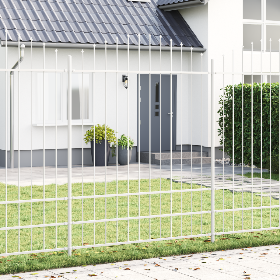 vidaXL Tuinhek 4 pcs Wit 170 x 225 cm Gepoedercoat staal afbeelding 1