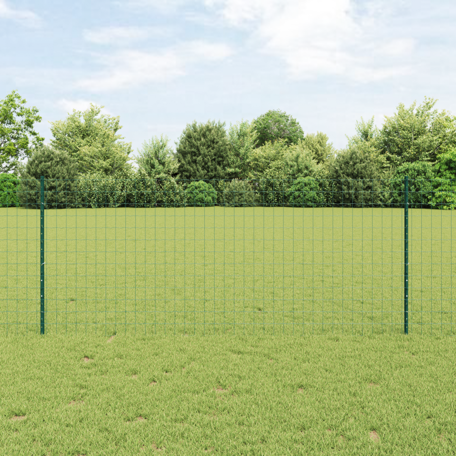 vidaXL Tuinhek Set Set van 2 Groen Gepoedercoat Staal 10 x 1 m afbeelding 1