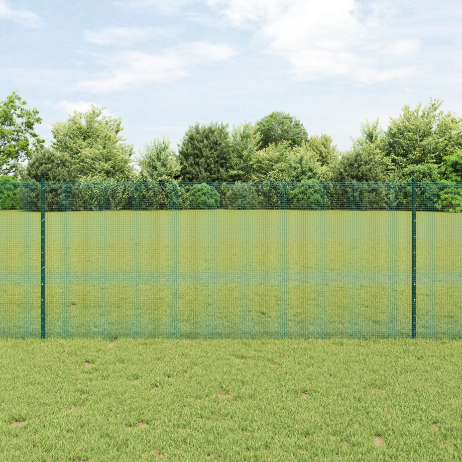 vidaXL Tuinhek Set Set van 2 Groen Metaal 10 x 1 m Tuinhek afbeelding 1