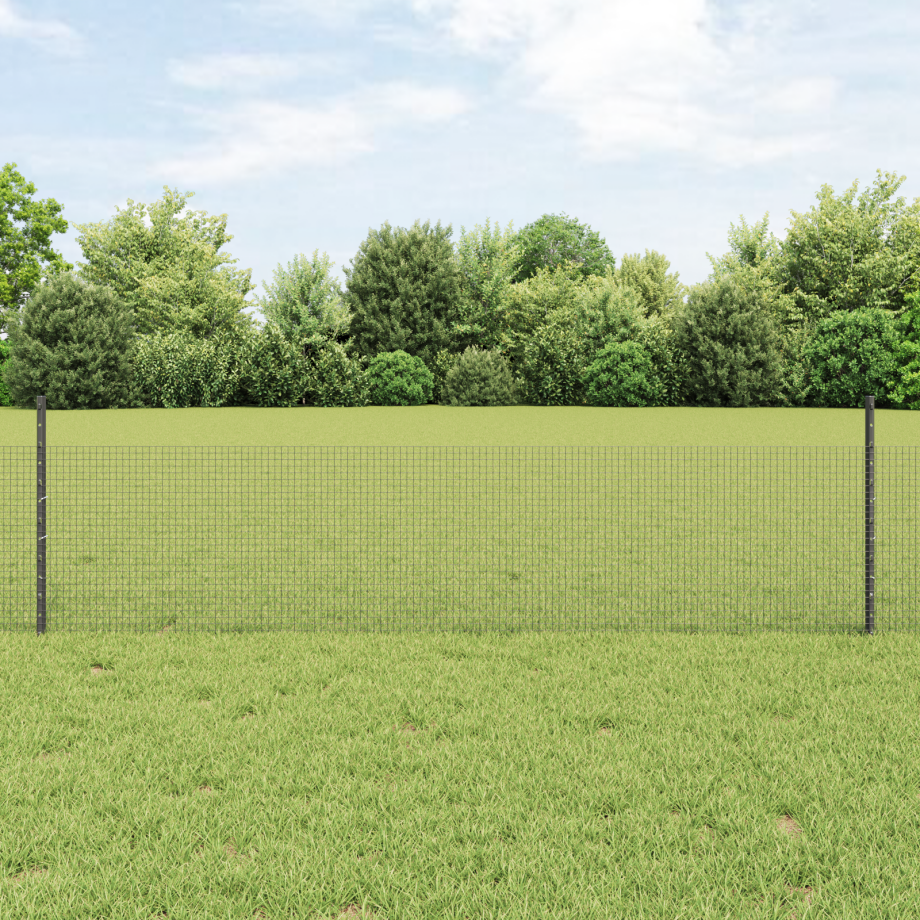 vidaXL Tuinhekje Set Set van 2 Grijs Gegalvaniseerd staal 25 x 0.5 m rol afbeelding 1