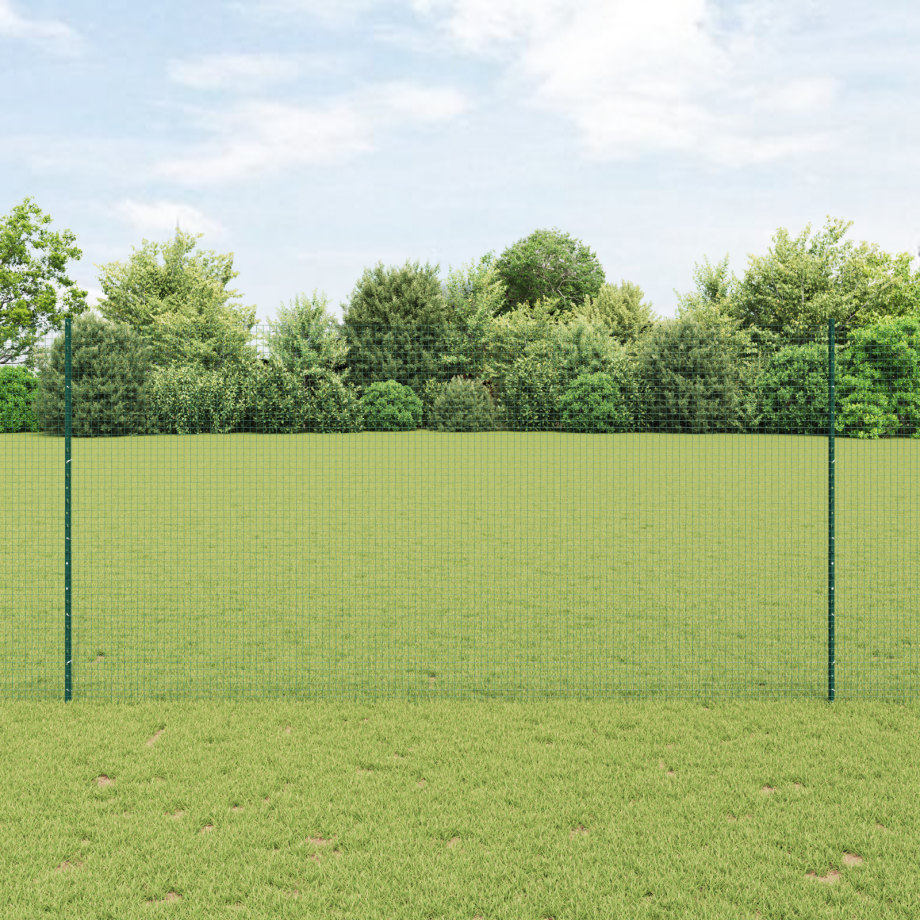 vidaXL Tuinomheiningset Set van 2 Groen Metaal 25 x 1,5 m Duurzaam afbeelding 1
