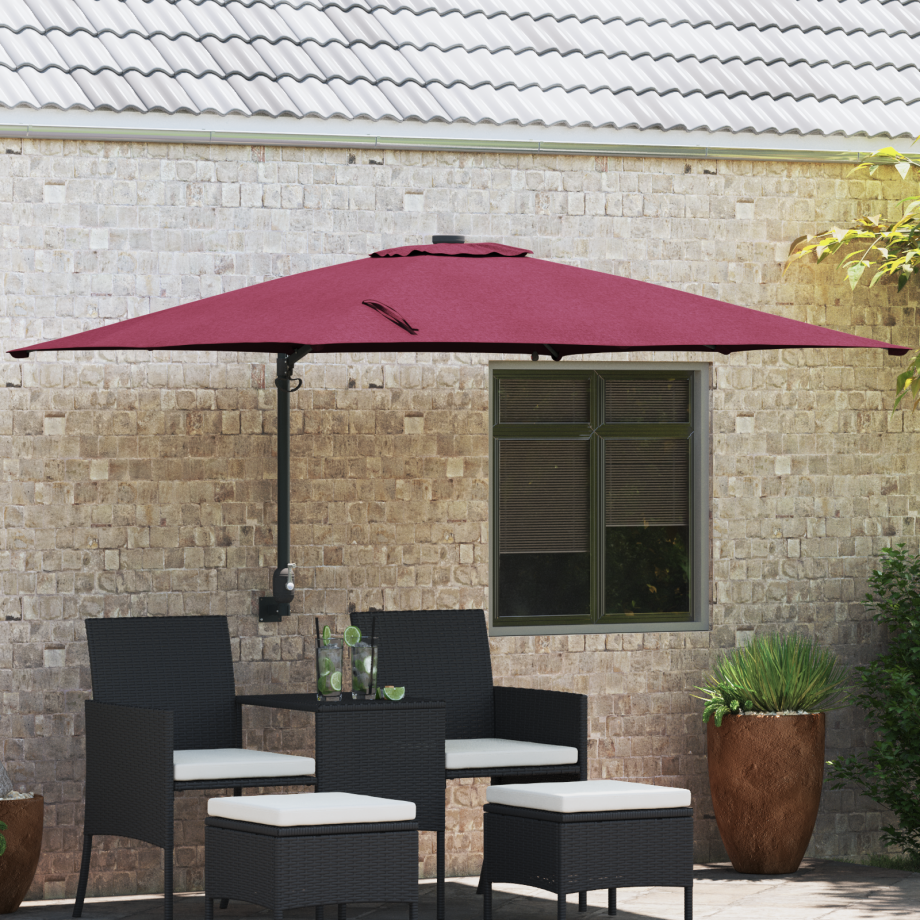 vidaXL Tuinparasol Bordeauxrood 248.5 x 247.5 x 160 cm Stof vidaXL Tuinparasol Bordeauxrood 248.5 x 247.5 x 160 cm Stof afbeelding 1
