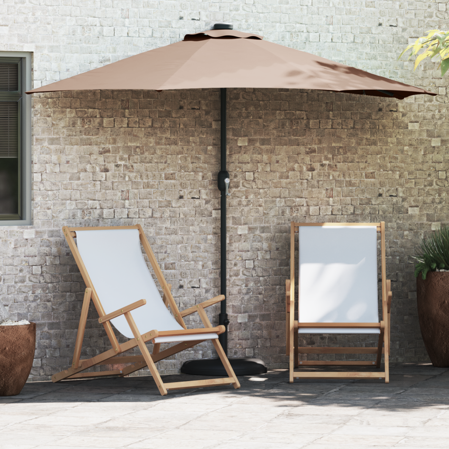 vidaXL Tuinparasol Taupe 294 x 150 x 224 cm Stof afbeelding 1