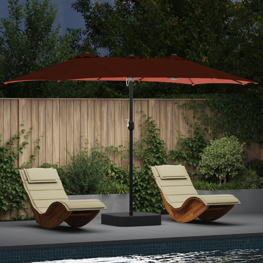 vidaXL Tuinparasol Terracotta 385 x 209 x 244 cm Stof vidaXL Tuinparasol Terracotta 385 x 209 x 244 cm Stof afbeelding 1
