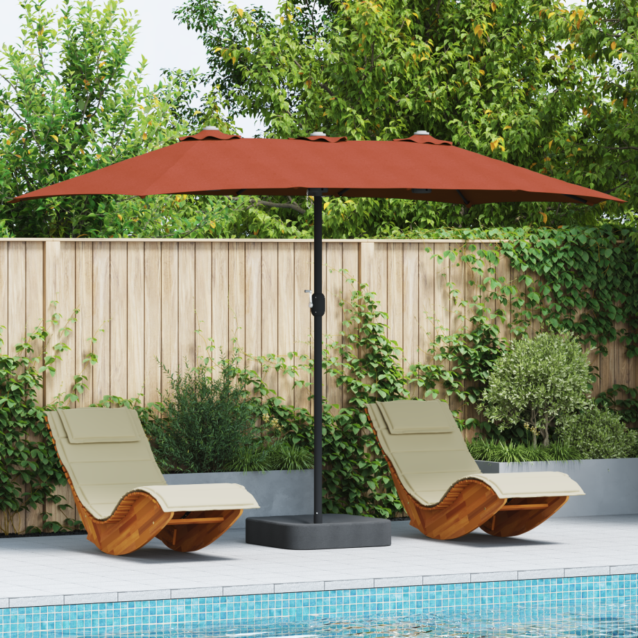 vidaXL Tuinparasol Terracotta 385 x 209 x 244 cm Stof vidaXL Tuinparasol Terracotta 385 x 209 x 244 cm Stof afbeelding 1