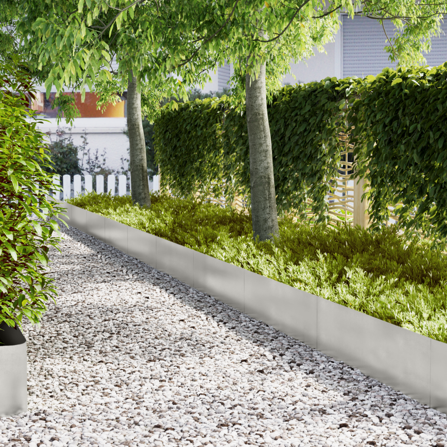 vidaXL Tuinrand 30 pcs Zilver 100 x 0,05 x 30 cm Roestvrij staal afbeelding 1