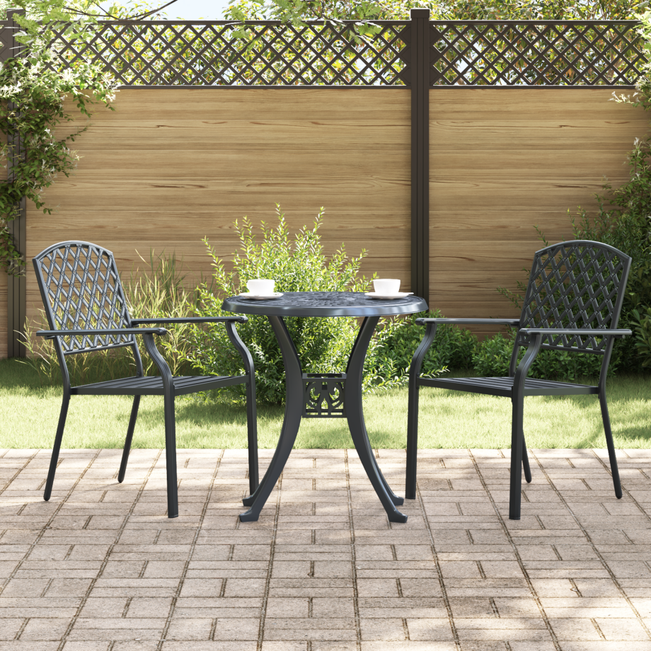 vidaXL Tuinstoel 2 pcs Antraciet 56 x 65 x 89 cm Staal afbeelding 1
