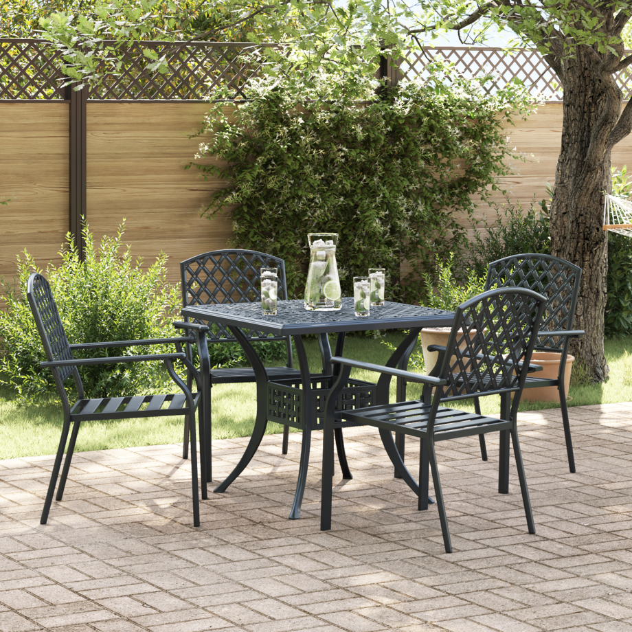 vidaXL Tuinstoel 4 pcs Antraciet 56 x 65 x 89 cm Staal vidaXL Tuinstoel 4 pcs Antraciet 56 x 65 x 89 cm Staal afbeelding 1