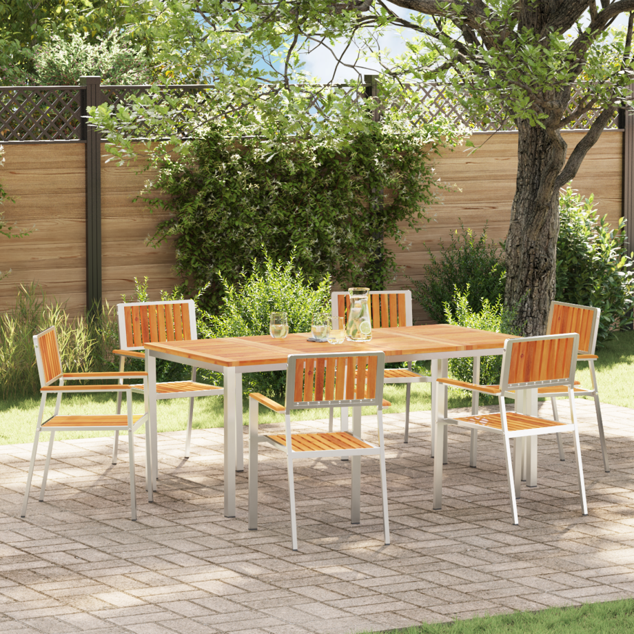 vidaXL Tuinstoel 6 pcs Bruin 56 x 54,5 x 87 cm Massief Acaciahout vidaXL Tuinstoel 6 pcs Bruin 56 x 54,5 x 87 cm Massief Acaciahout afbeelding 1