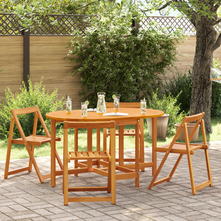 vidaXL Tuintafel vlinder inklapbaar ovaal 110x60x72 cm acaciahout afbeelding 1