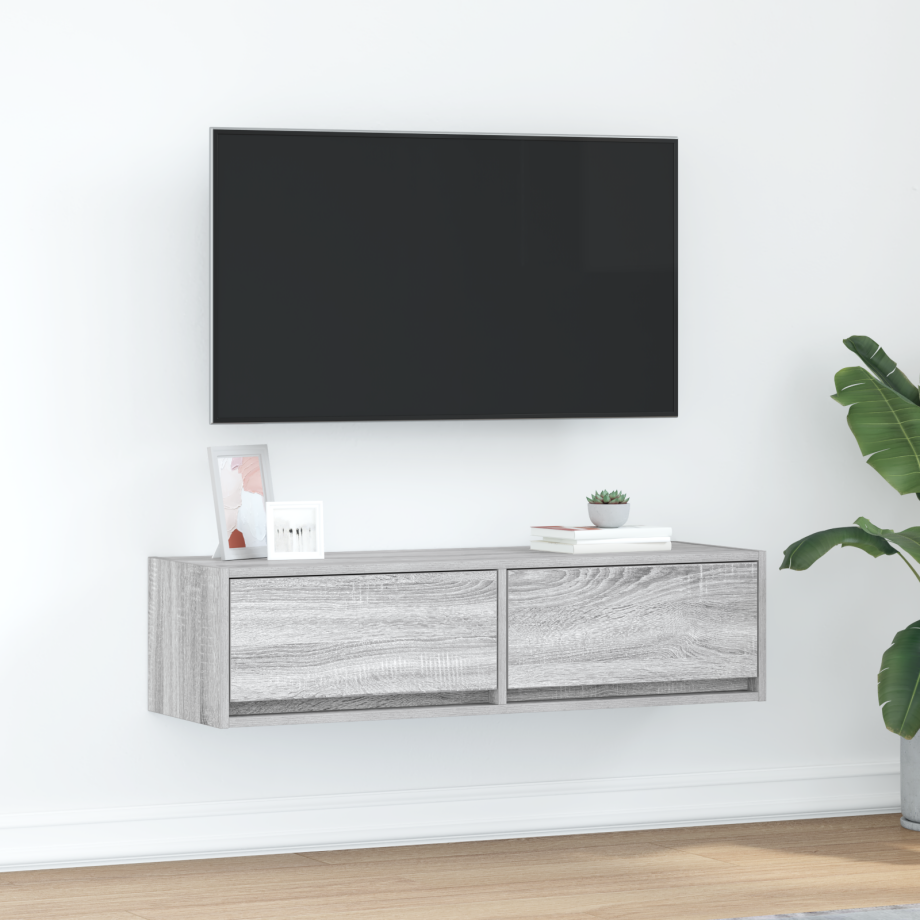 vidaXL Tv-meubel 100x31x25,5 cm bewerkt hout grijs sonoma eikenkleurig vidaXL Tv-meubel 100x31x25,5 cm bewerkt hout grijs sonoma eikenkleurig afbeelding 1