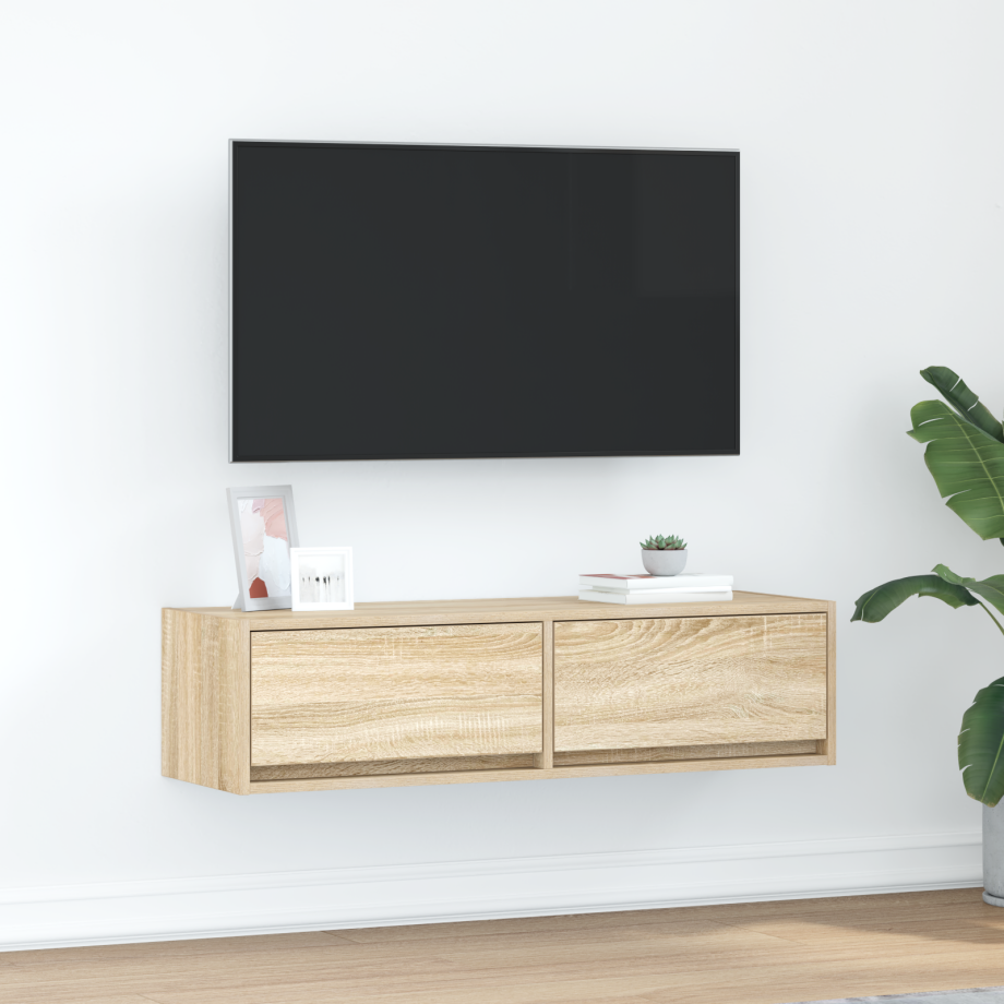 vidaXL Tv-meubel 100x31x25,5 cm bewerkt hout sonoma eikenkleur afbeelding 1