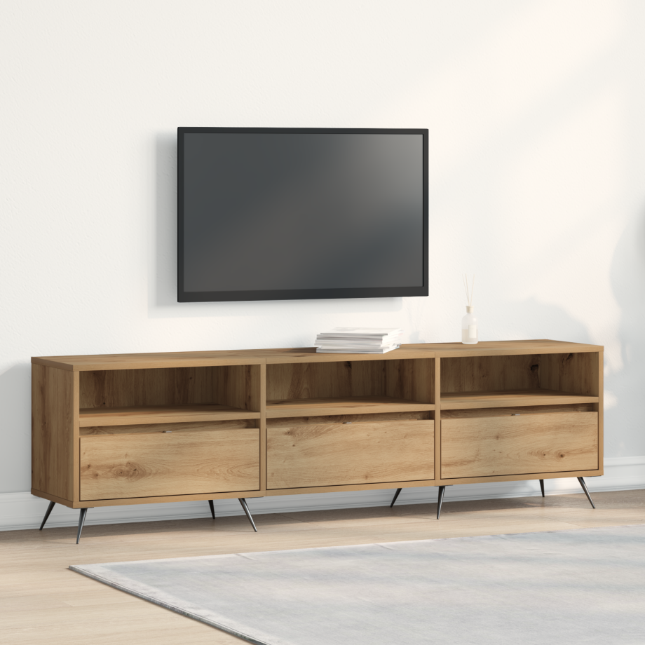 vidaXL TV-kast artisanaal eikenkleurig 150 x 30 x 44,5 cm Bewerkt hout afbeelding 1